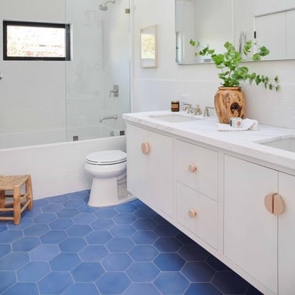 Clé Tile | Hex Solid in Nautical Blue 8x9x5/8