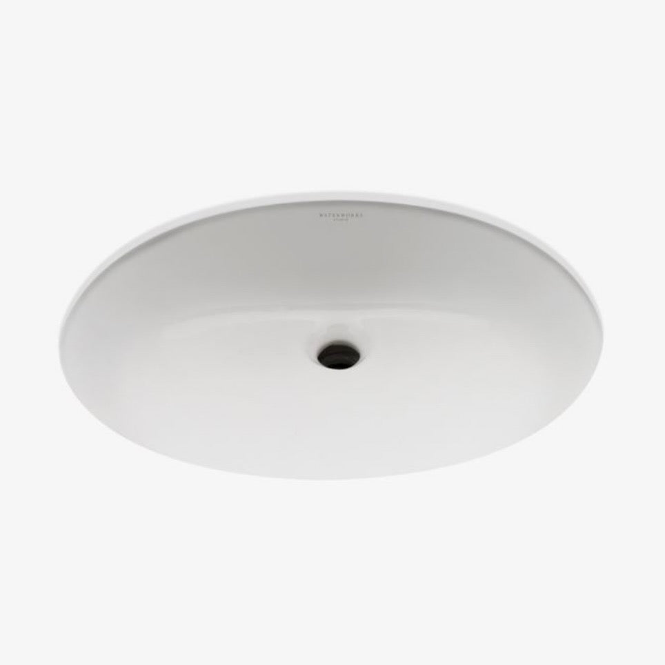 Waterworks | Clara Undermount Oval Vitreous China Lavatory Sink 19x16x8