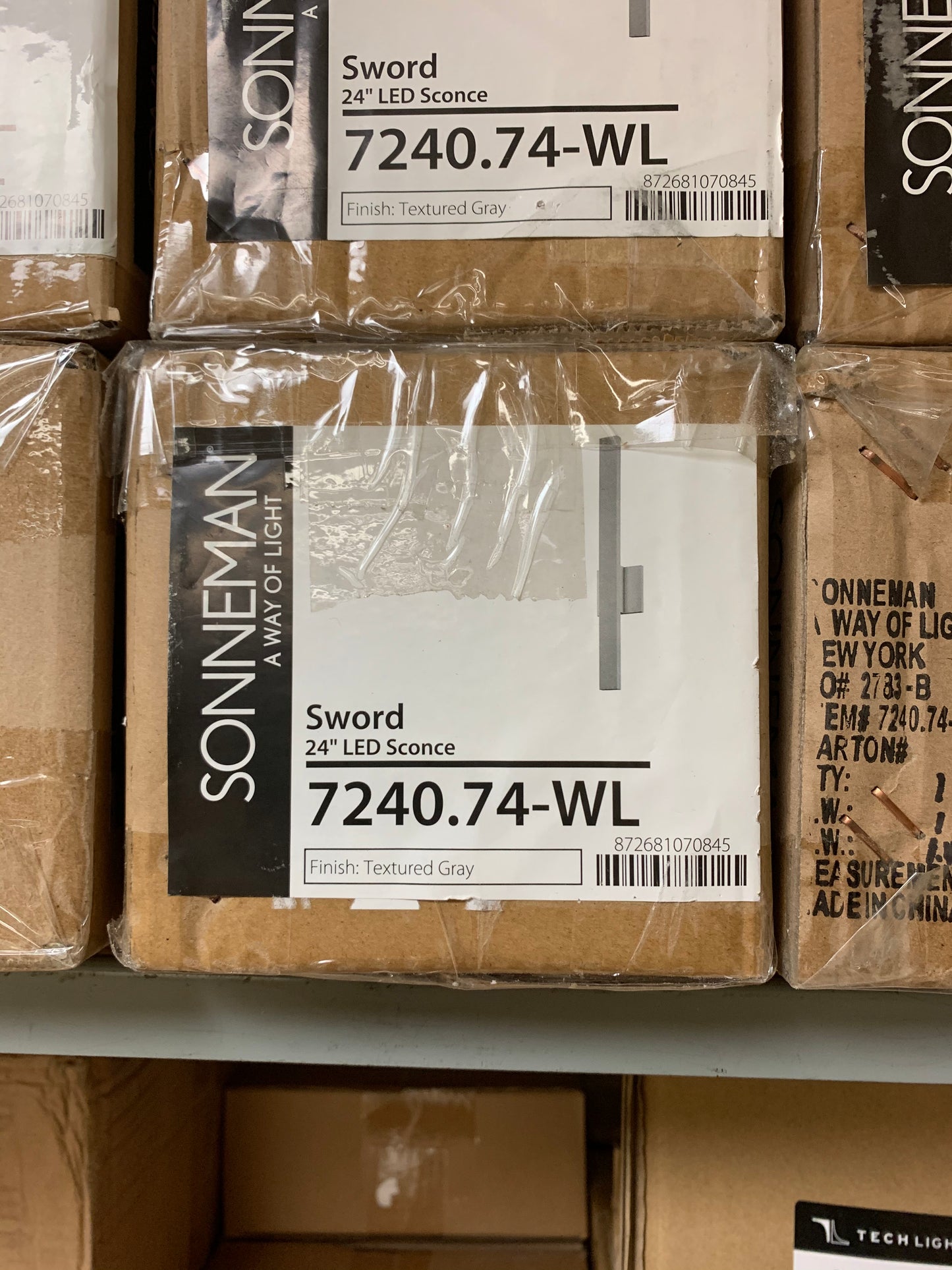 Sonneman | Sword 24” LED Sconce in Textured Grey