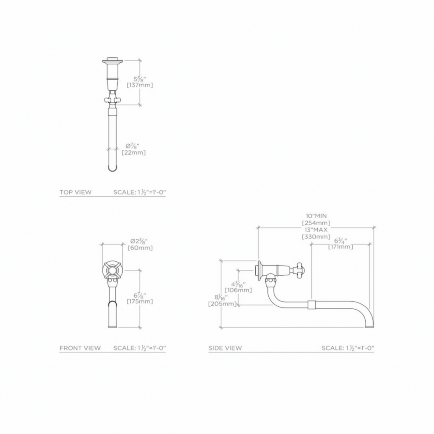 Waterworks | Easton Classic Wall Mounted Extension Pot Filler