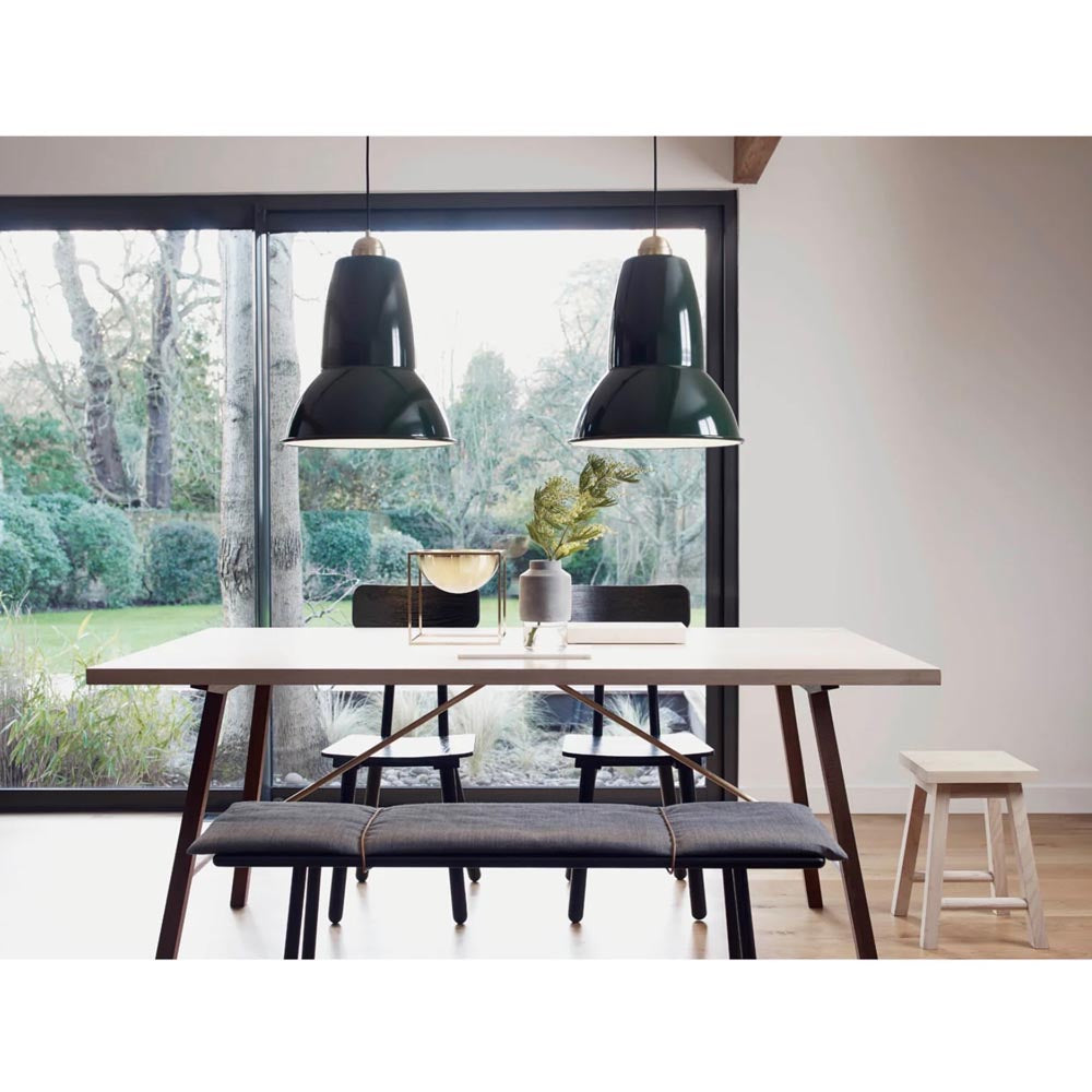 Anglepoise | Original 1227 Giant Brass Pendant Light in Midnight Green and Brass