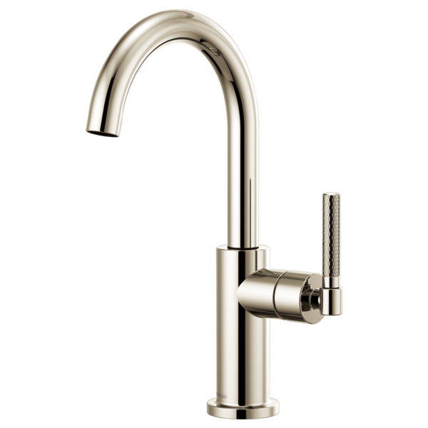 Brizo | Litze Single Handle Arc Spout Bar Faucet Knurled Handle Polished Nickel