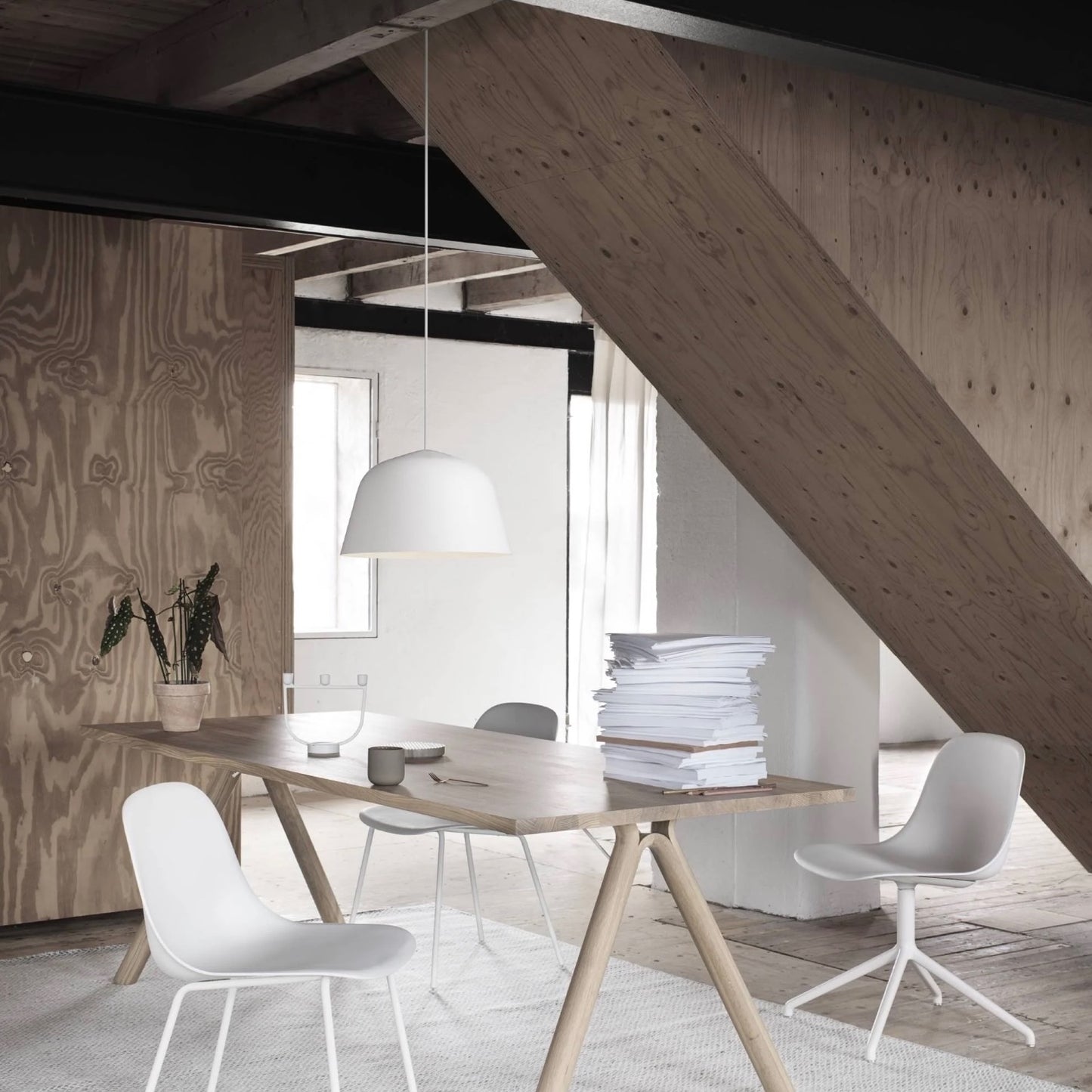 Muuto | Ambit Pendant Lamp in White Aluminum Bell-Shaped