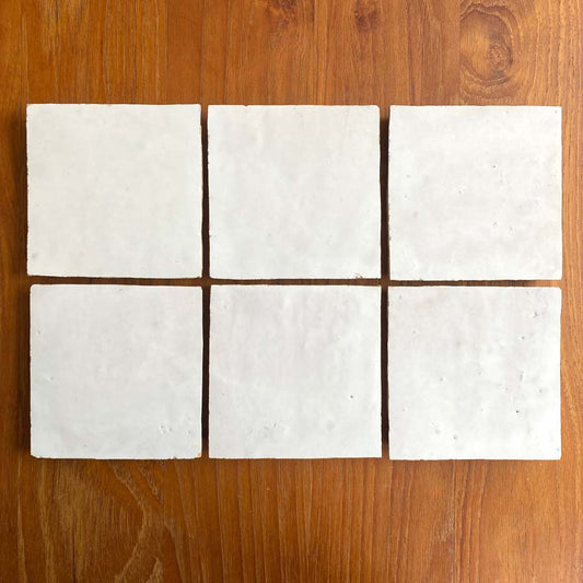 Ait Manos | Zellij White Glazed 4x4 Terra Cotta Tile