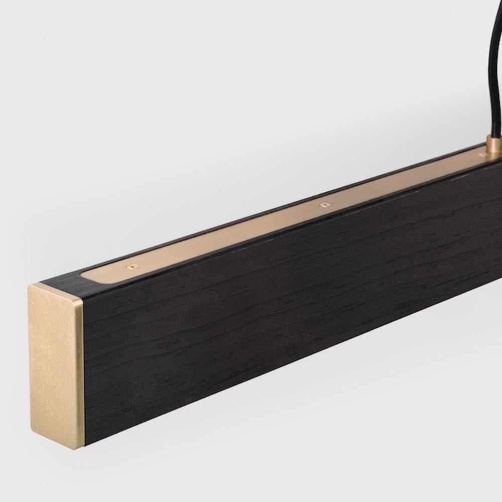 AlexAllen Studio | 2x4 Pendant, Brushed Brass End Cap in 4 Foot Length
