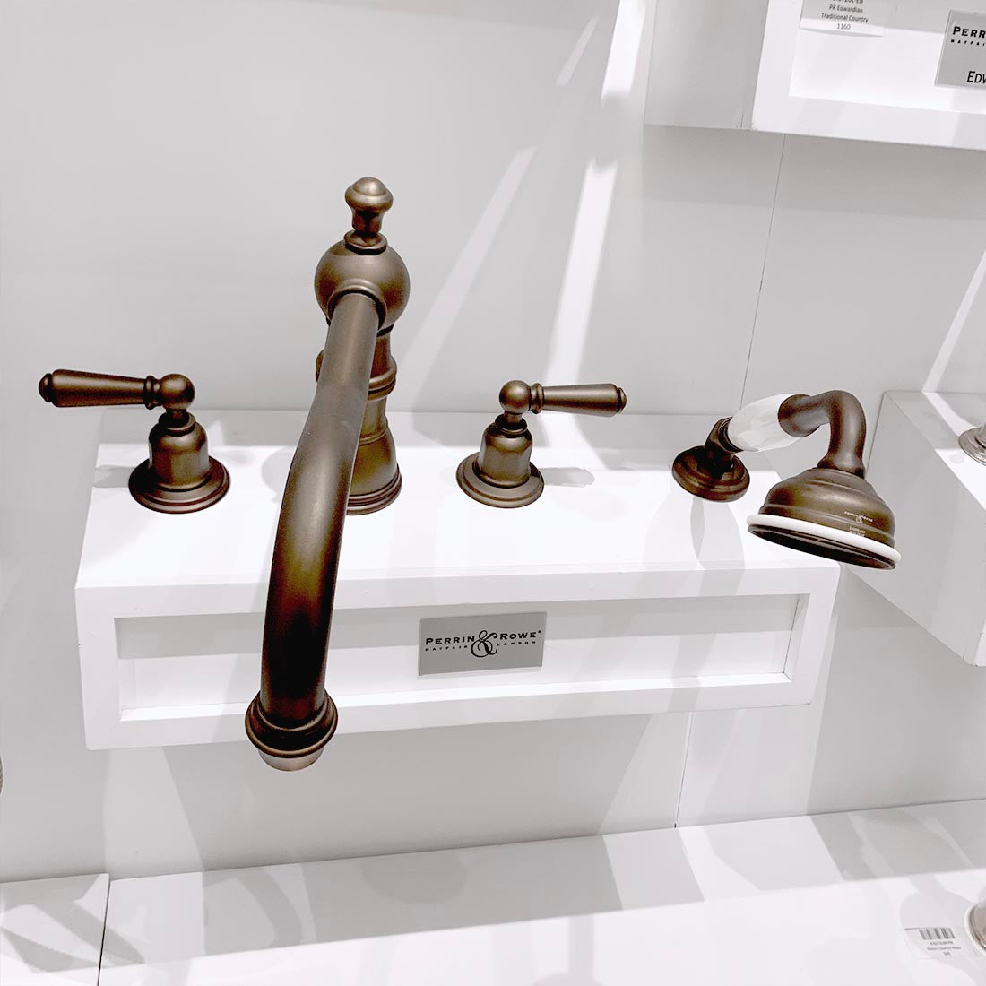Rohl | Perrin & Rowe Edwardian Deck Mount Tub Filler with Handshower