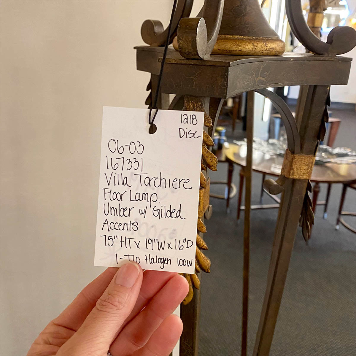 Fine Art Lamps | Villa 1919 75 inch in Line Foot Dimmer 75W 1 Lt Torchiere