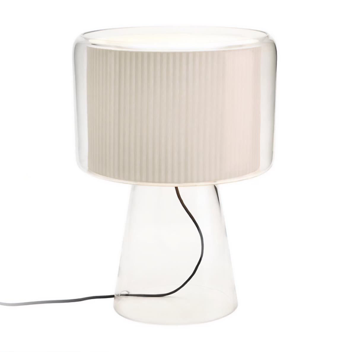 Marset | Large Mercer Table Lamp w Cotton Shade Encased in Blown Glass