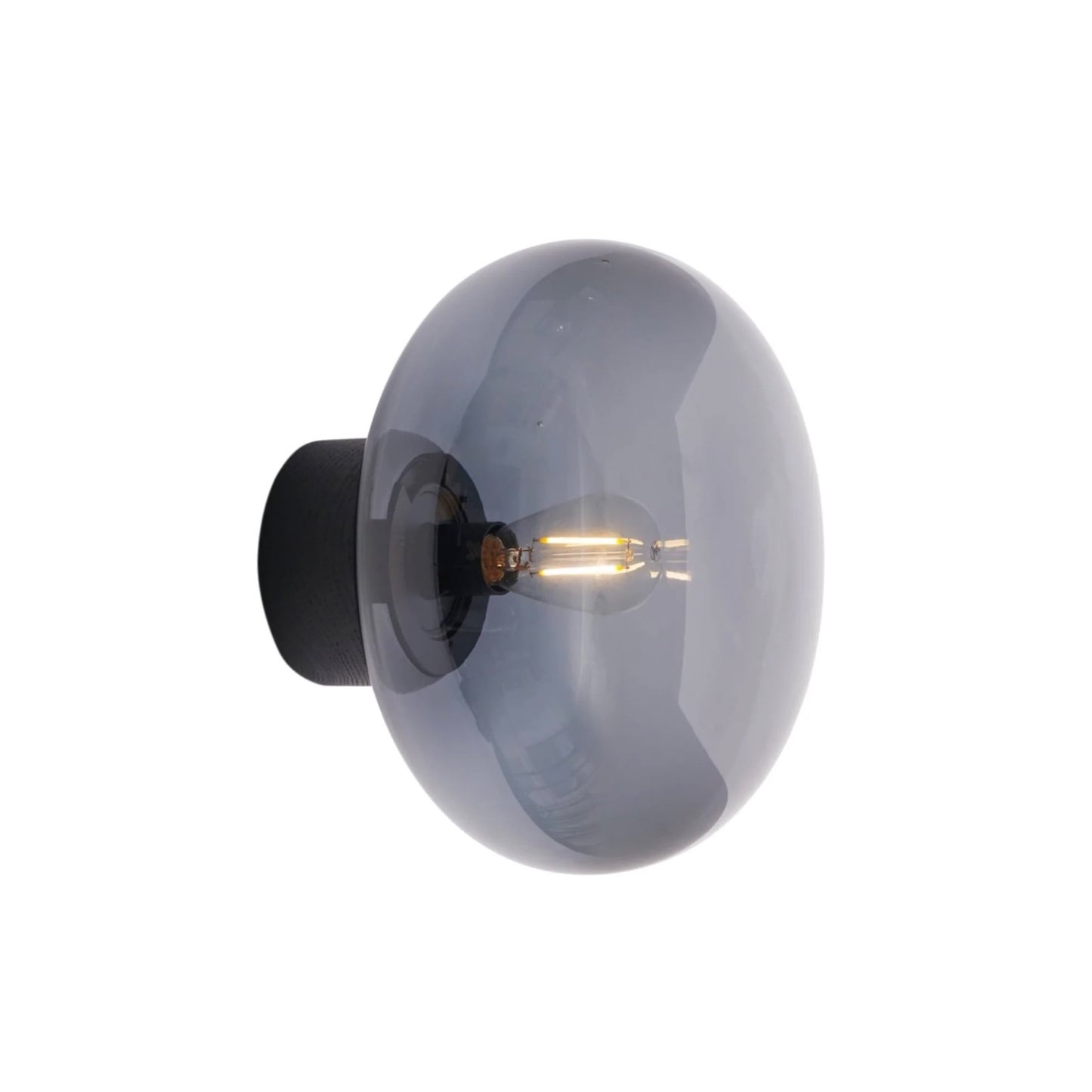 New Works | Karl-Johan Wall Lamp in Black Stained Oak and Smoked Glass