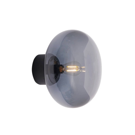 New Works | Karl-Johan Wall Lamp in Black Stained Oak and Smoked Glass