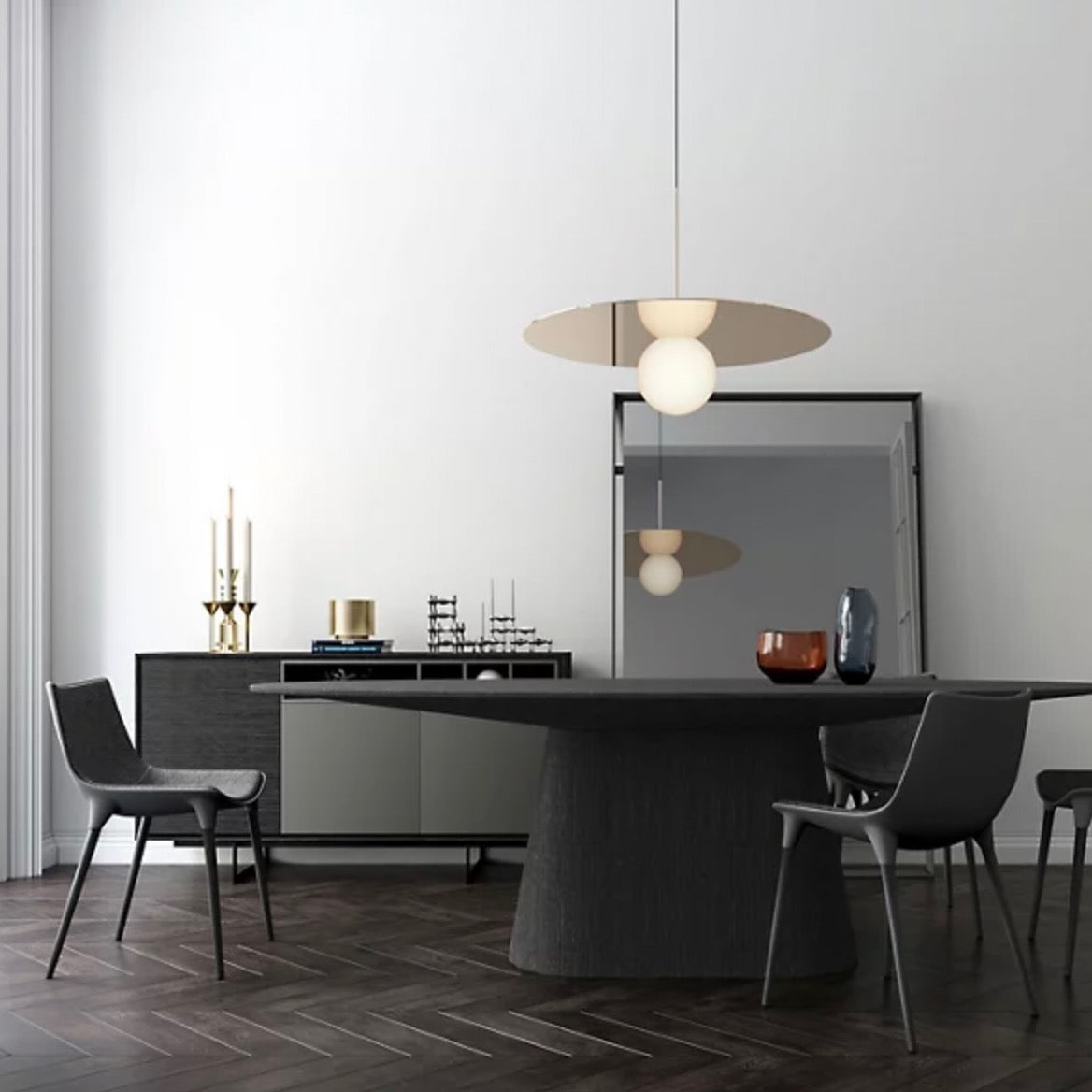 Pablo Designs | Bola Disc 18 Pendant in Brass