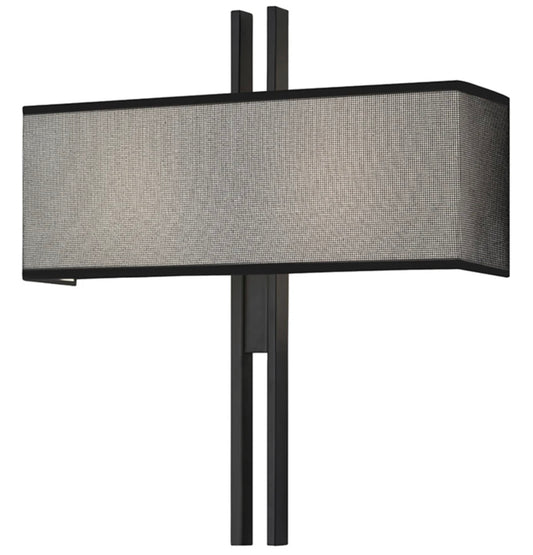Sonneman | Tandem Wide Sconce in Satin Black, Metal Mesh Shade w/ cotton lining