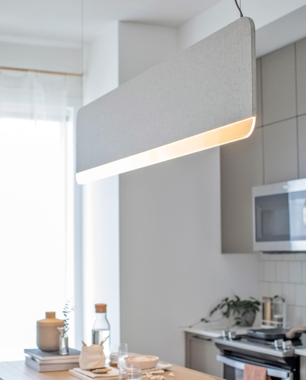 ANDlight | Slab Pendant Light - 150 Wool Felt Grey