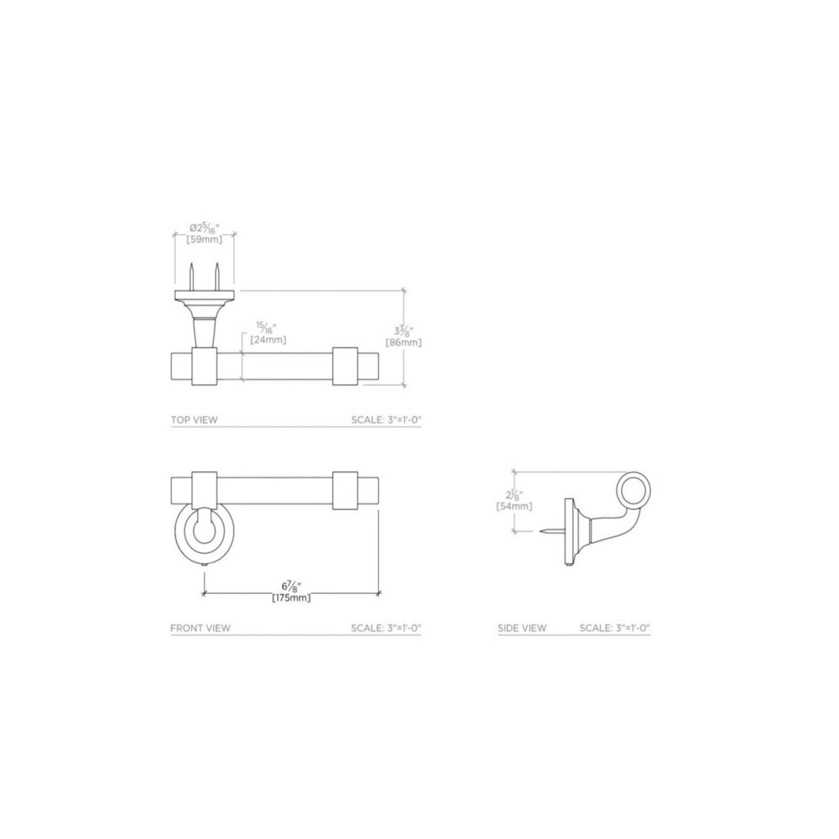 Waterworks | Opus Wall Mounted One Arm Paper Holder in Chrome