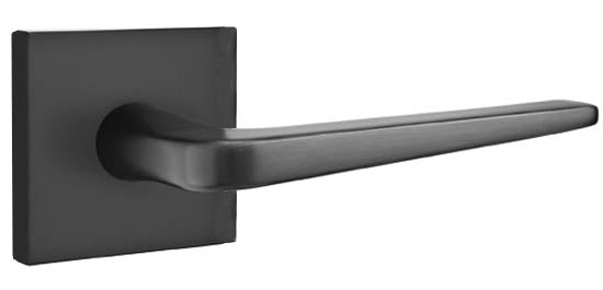 Emtek | Door Lever Athena Privacy Sqr Ros Flat Black CF Mech - C5210ATNUS19