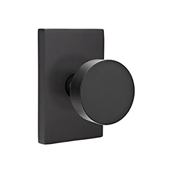 Emtek | Door Knob Round Privacy Rnd Ros  Flat Black CF Mech -  C5209US19
