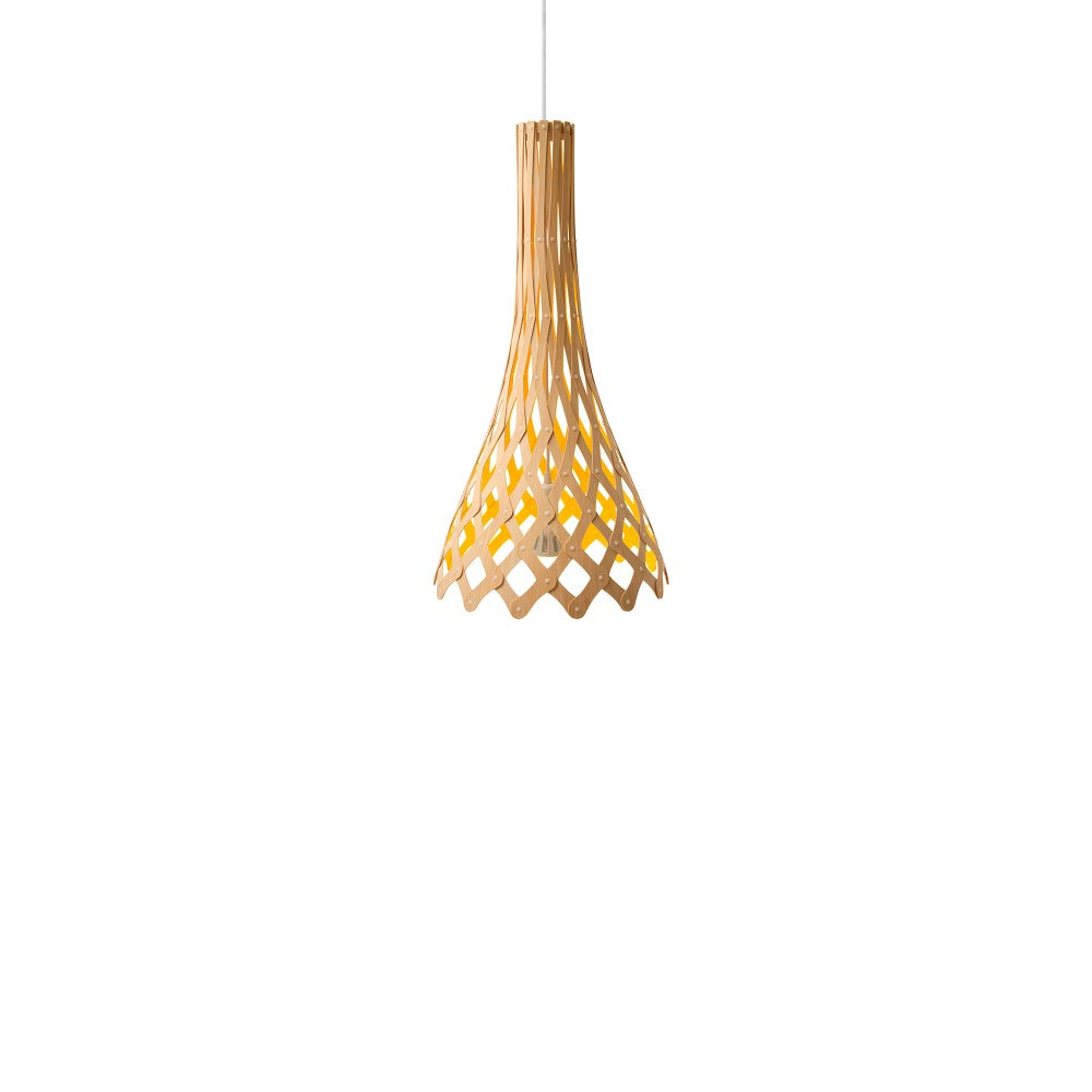 David Trubridge | Half Nikau in Natural and Yellow Pendant Light