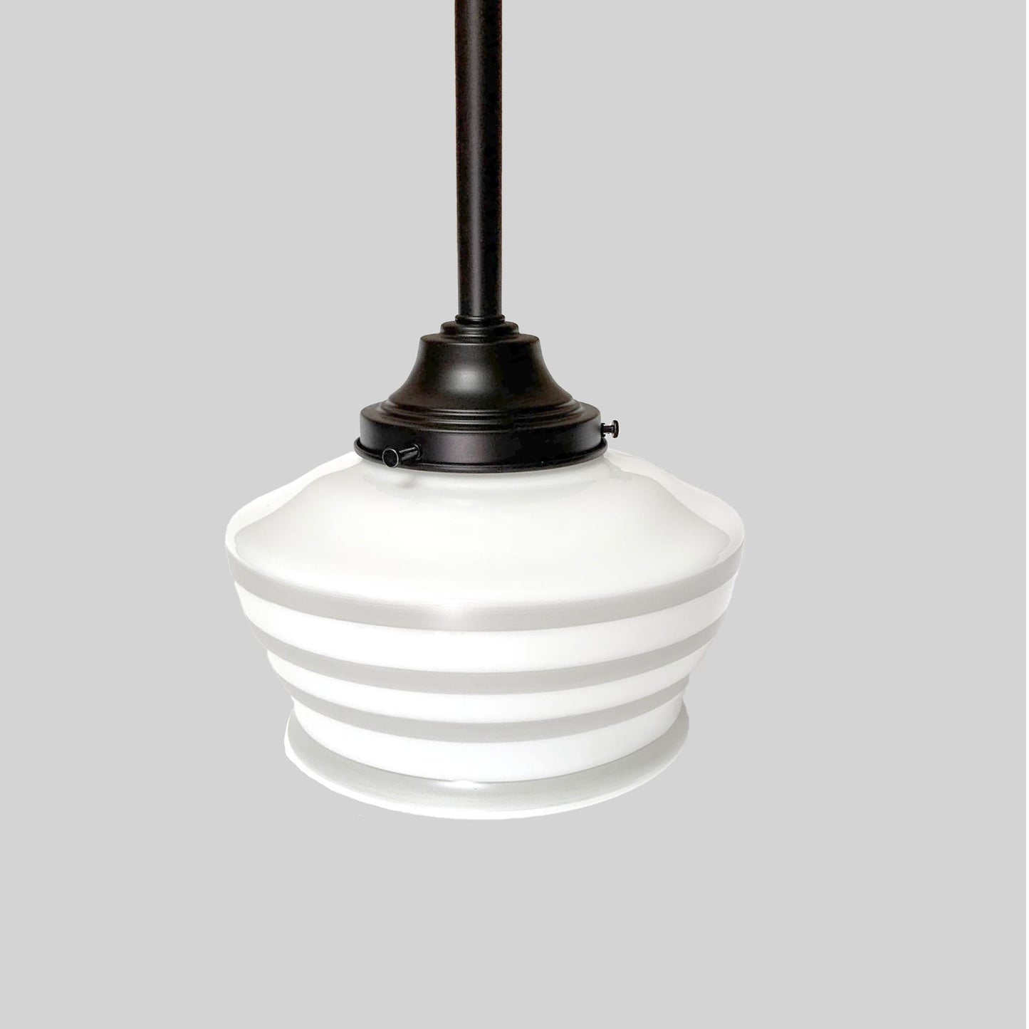 Schoolhouse Electric | Union 4 Pendant - True Black with Ogee Shade.