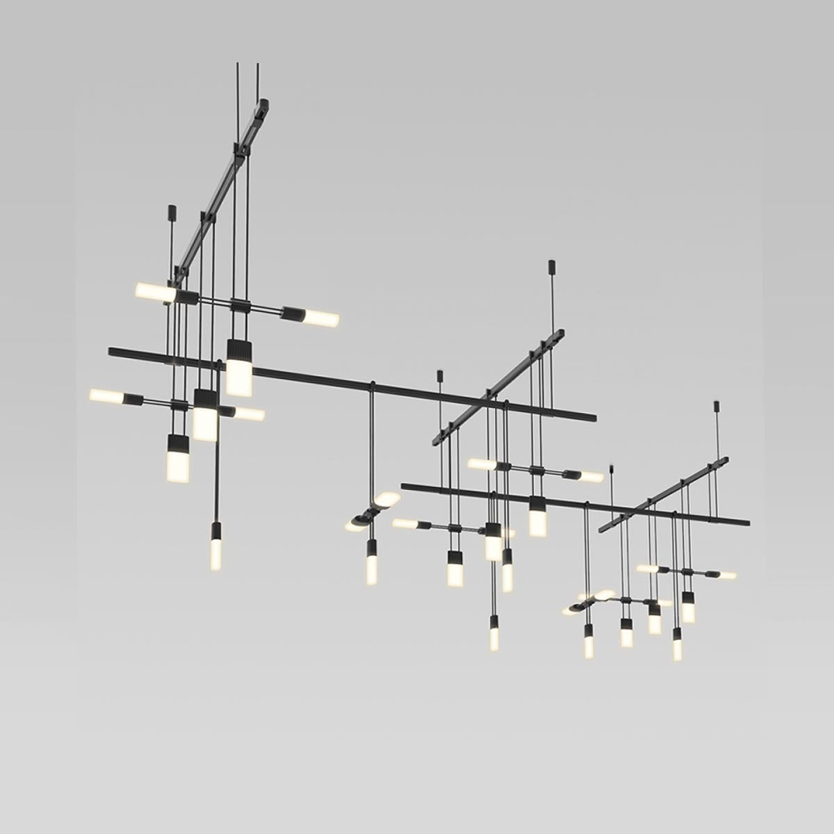 Sonneman | Suspenders Etched LED 5-Bar Zig Zag Multi Light in Satin Black