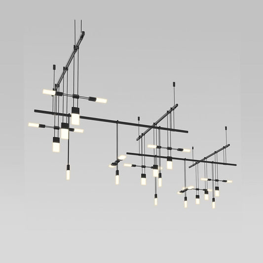 Sonneman | Suspenders Etched LED 5-Bar Zig Zag Multi Light in Satin Black