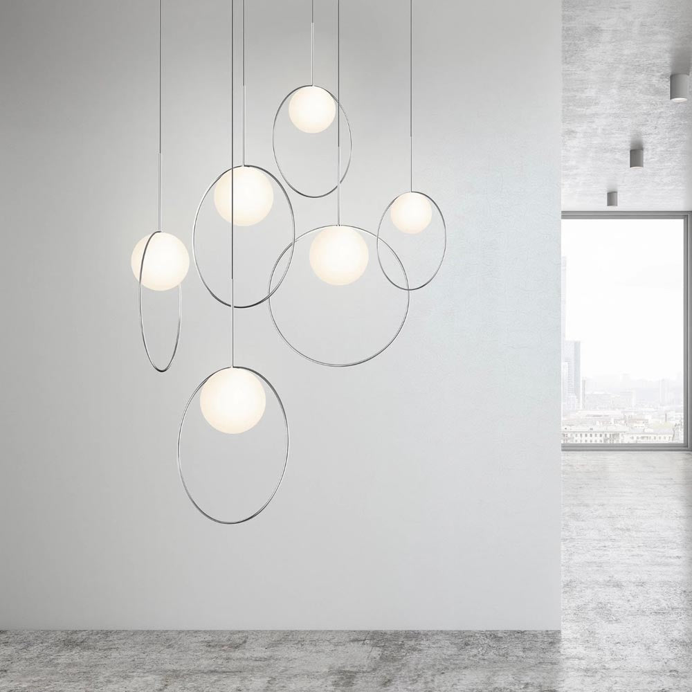 Pablo Designs | Bola Halo Pendant in Chrome, Small