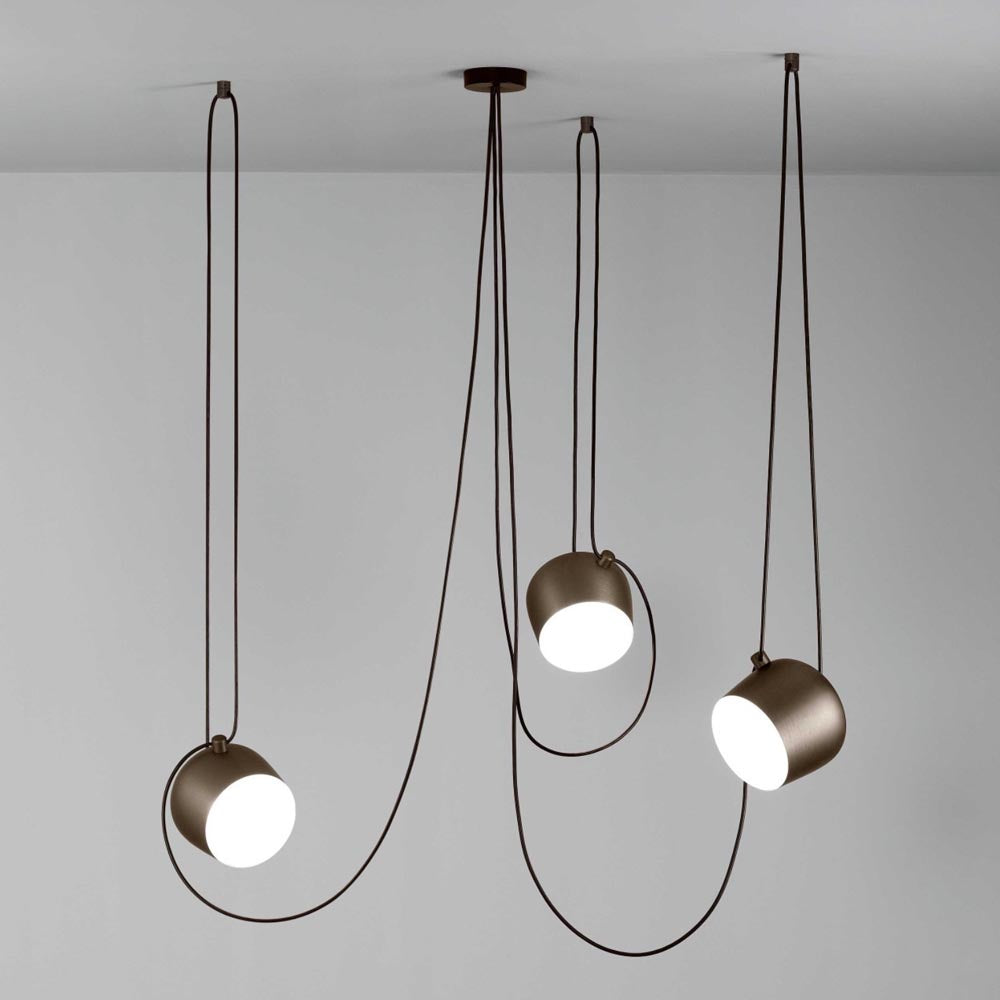 Flos | Aim Pendant Light Set of 3 in Anodized Bronze