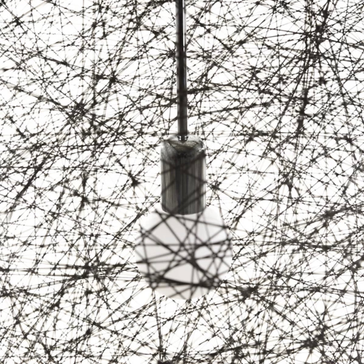 Moooi | Random II Pendant Light - Large Threaded Resin Globe in Black