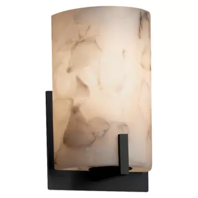 Justice Design Group | Alabaster Rocks! Collection: Century ADA 1-Light Wall Sconce in Matte Black