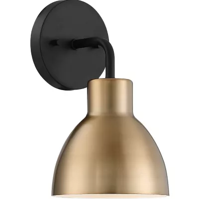 Alder & Ore | Shilo Wall Sconce in Matte Black with Burnished Brass