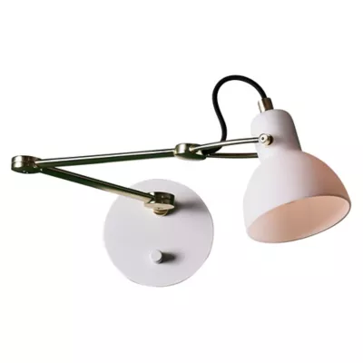 Seed Design | Laito Swing Arm Wall Sconce in Opal/Matte Brass
