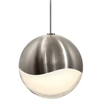 SONNEMAN Lighting | Grapes Small LED Pendant in Satin Nickel w/ White Glass