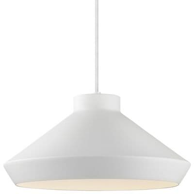 SONNEMAN Lighting | Koma Meiji LED Pendant in Satin White w/White Silk Covered Cord