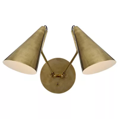 Visual Comfort Signature | Clemente Double Wall Sconce in Hand-Rubbed Antique Brass