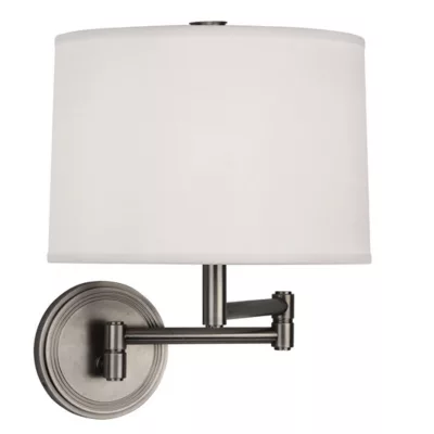 Robert Abbey | Sofia Swingarm Wall Sconce in Dark Antique Nickel with Open Weave White