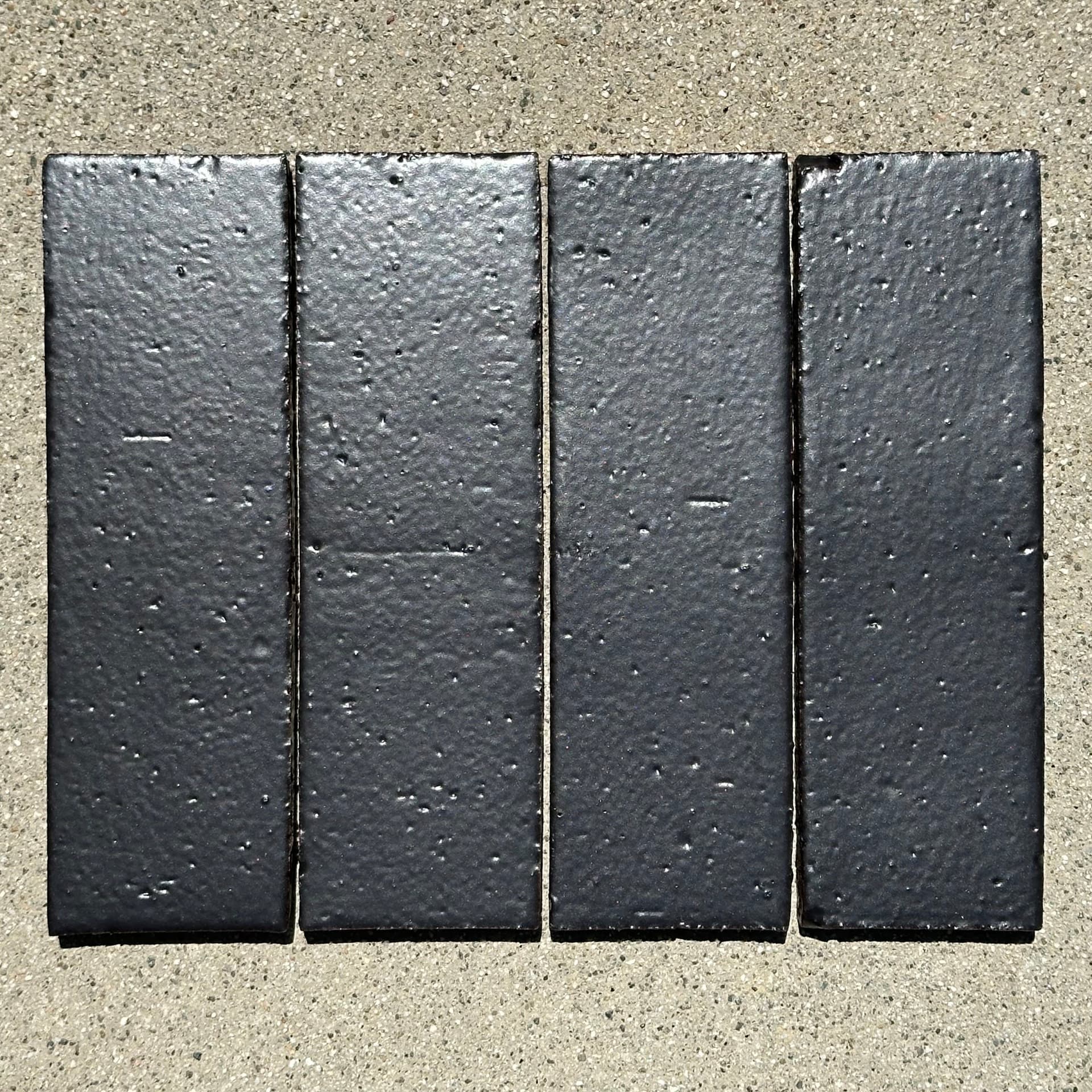 Fireclay Tile | Black Hills Glazed Thin Brick Flats 2.5x8"