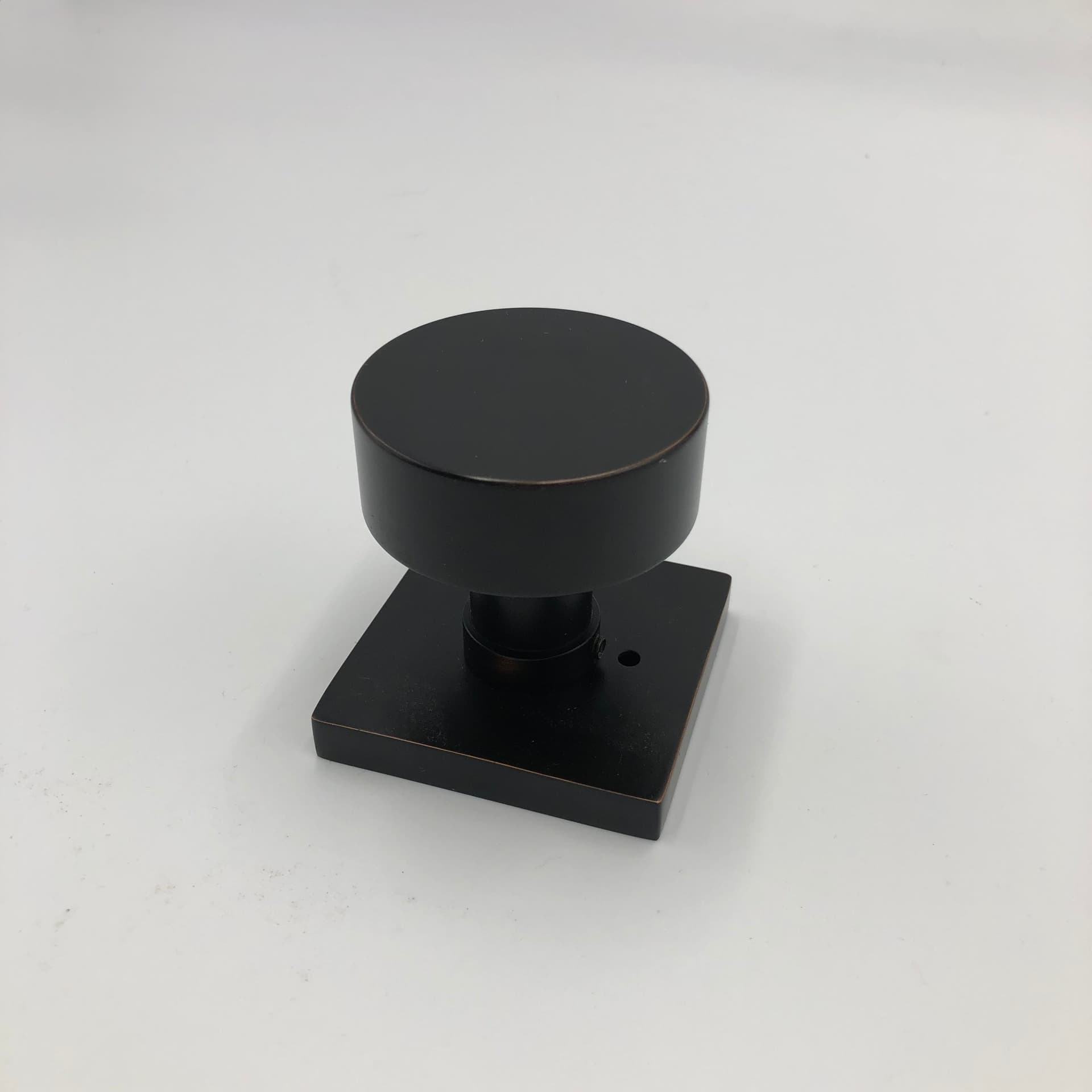 Emtek Round Privacy Door Knob, square rosette, oil rubbed bronze finish