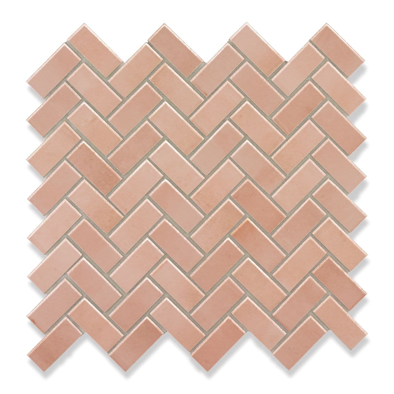 Ann Sacks | Canyon Lake by Studio McGee Dusty Rose Gloss Herringbone (12" x 12") Ceramic Tile - alternate view