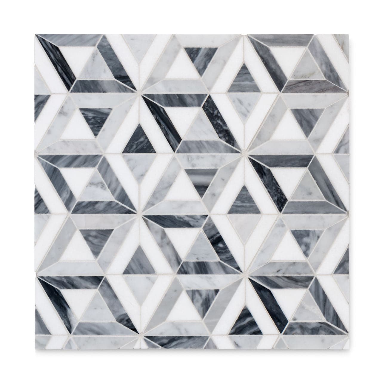 Ann Sacks Liaison Doheny Small Stone Mosaic Tile in honed grey marble