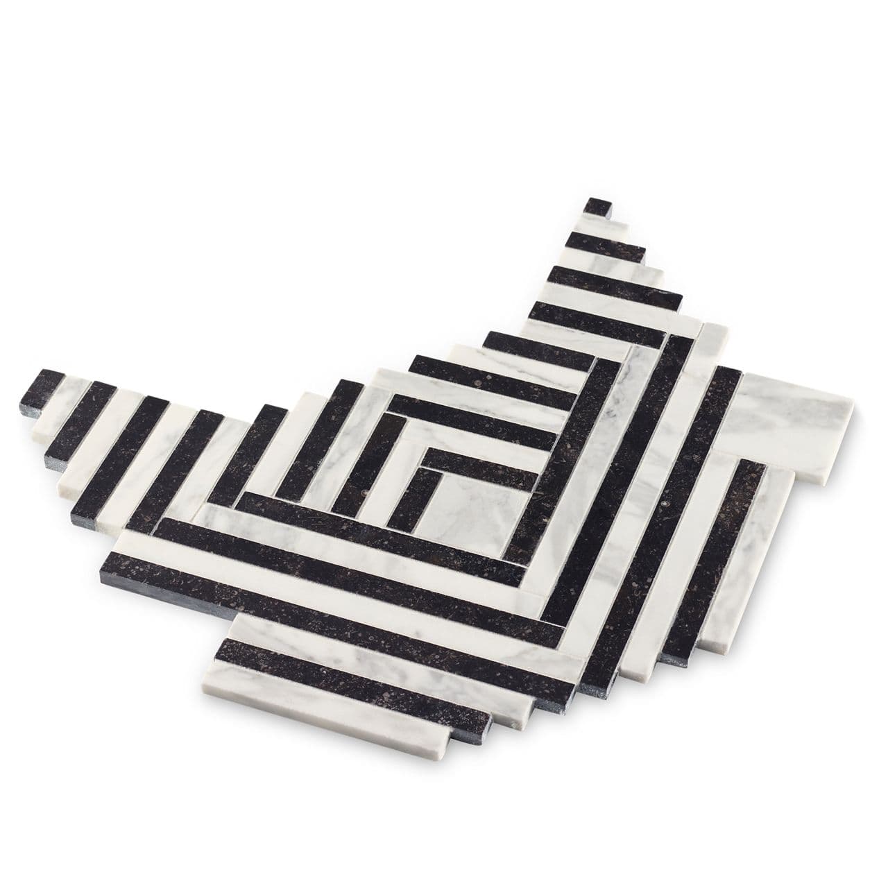 Ann Sacks | Benton Belgian Blue/Statuary Honed Trelliage (12" x 12") Marble Tile - alternate view