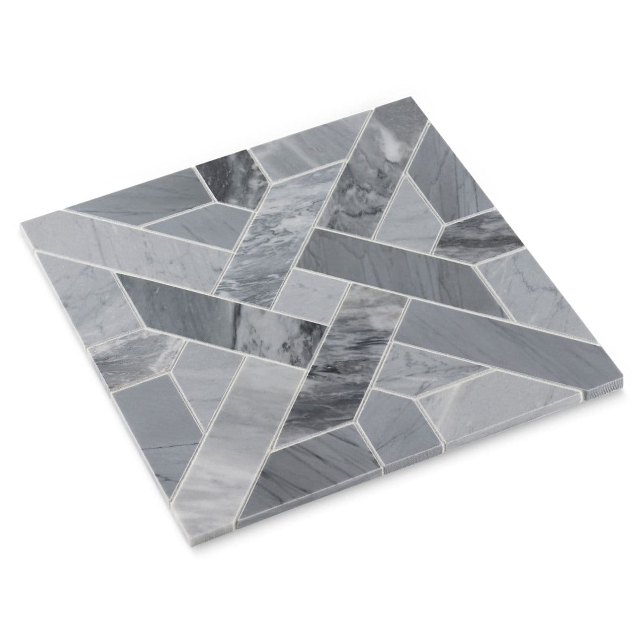 Ann Sacks | Benton Bardiglio Honed Parquetry (12" x 12") Marble Tile - alternate view