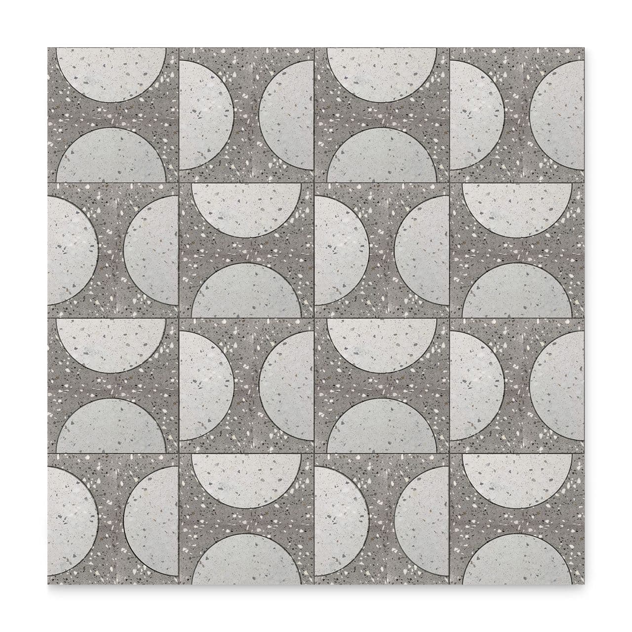 Ann Sacks | Mod Moda by Martyn Lawrence Bullard Grey/White Honed Abernathy (16" x 16") Terrazzo Tile