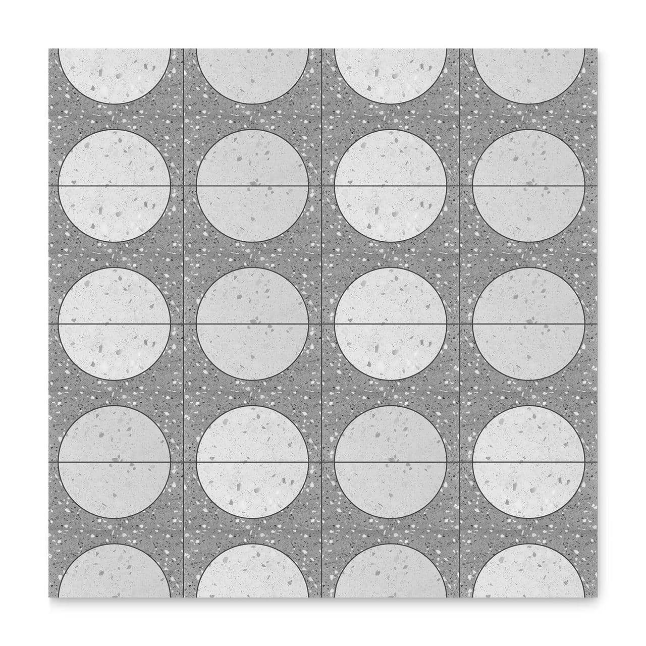 Ann Sacks | Mod Moda by Martyn Lawrence Bullard Grey/White Honed Abernathy (16" x 16") Terrazzo Tile - alternate view
