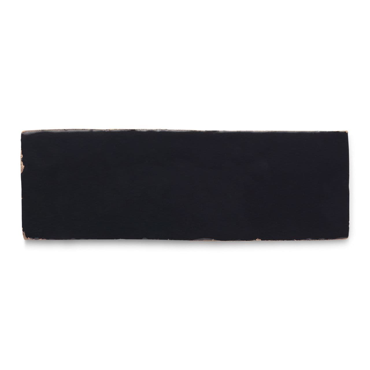 Ann Sacks | Idris by Ait Manos Black Kôhl Glazed Rectangle (2" x 6") Terracotta Tile - alternate view