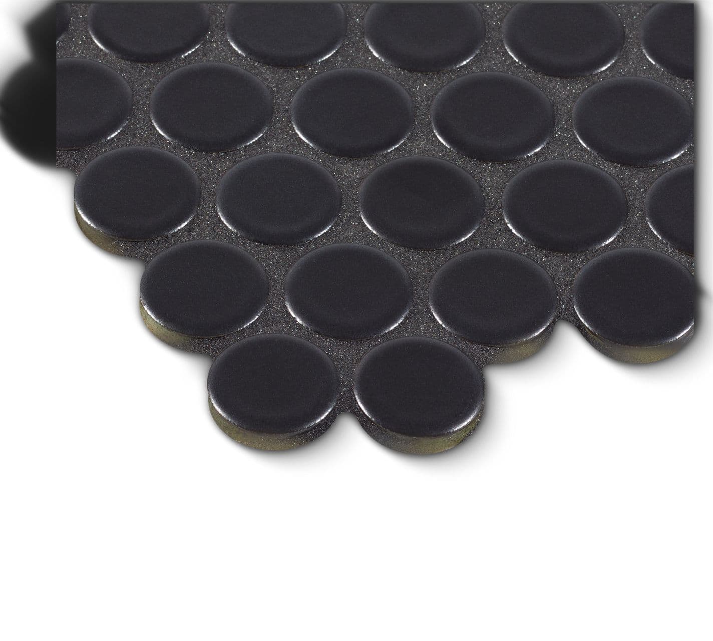 Ann Sacks | Context Metallic Black Large Penny (1") Ceramic Tile - alternate view