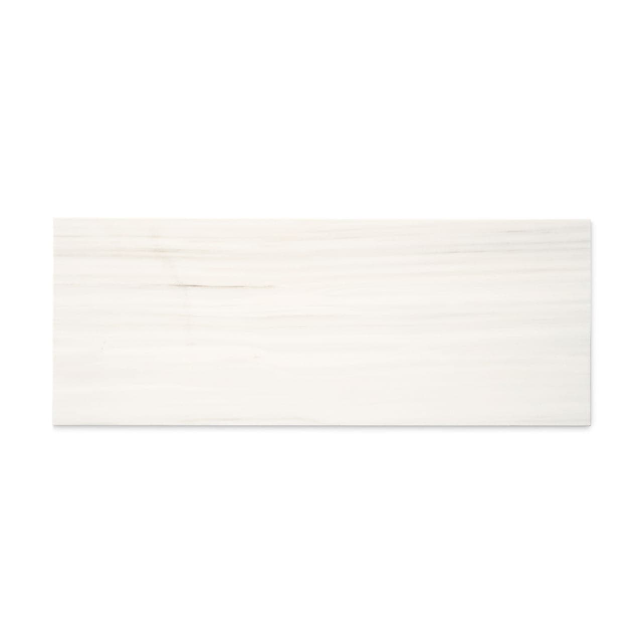 Ann Sacks Valo Valo 4x12 marble tile, soft white with wispy veining