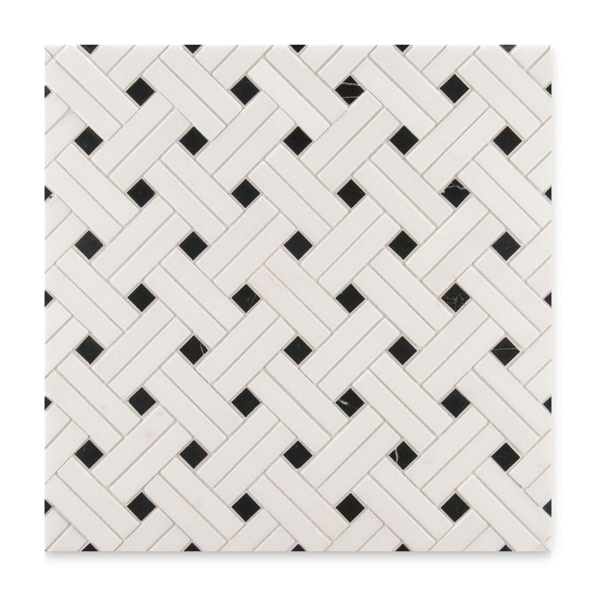 Ann Sacks | White Thassos Mosaic Diagonal Weave Stone Tile Default Title