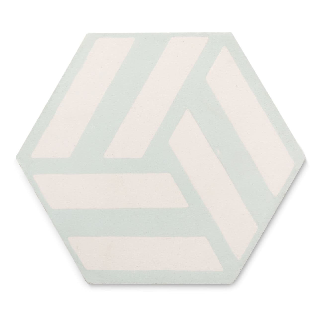 Ann Sacks | Paccha Robin's Egg/Milk Hexagon Knot 9 x 8 Specialty Concrete Tile