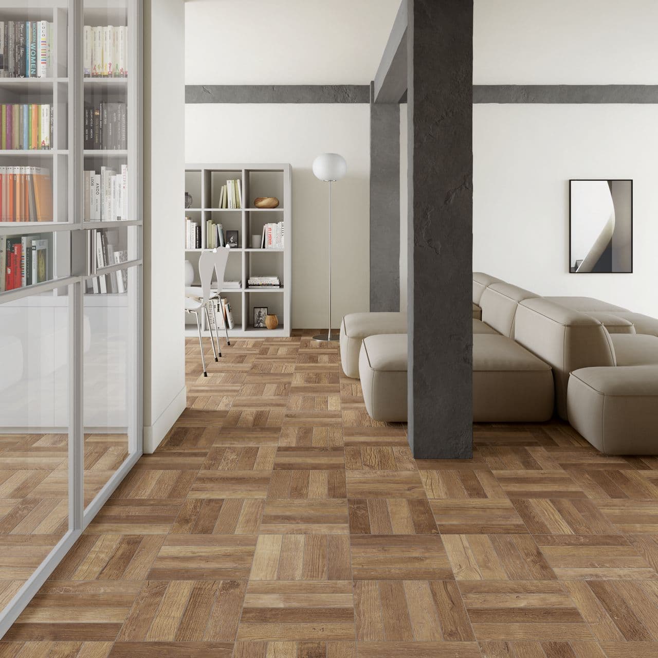 Ann Sacks | Ellwood Brown Patin Weave 24 x 24 Porcelain Tile - alternate view
