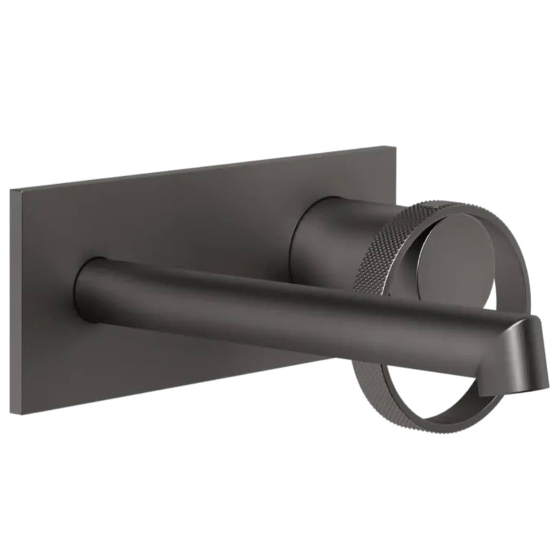 Gessi Anello Wall-Mounted Washbasin Mixer Trim in Black Metal Brushed Pvd