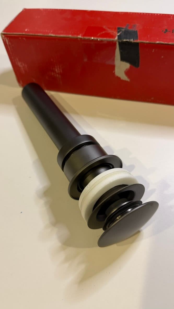 Fantini 1- 1/4” Push Up Drain with Overflow - Matte Gun Metal - alternate view